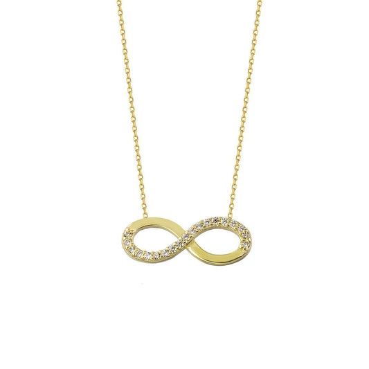Infinity Solid Gold Necklace 1,5 cm