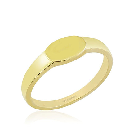 Knight Solid Gold Ring Oval Design 14K