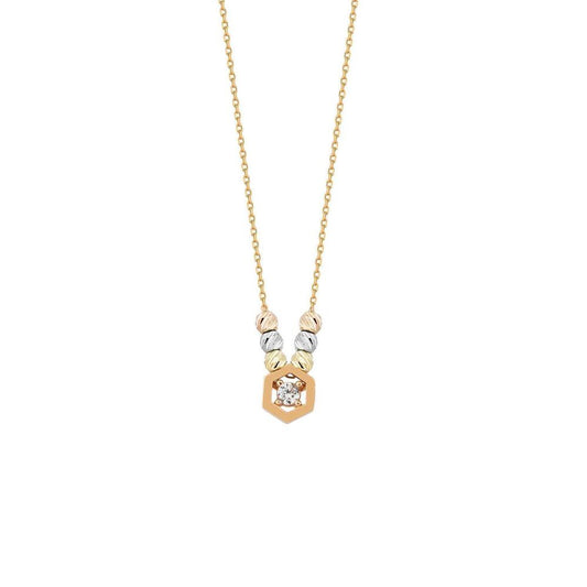 Solitaire Solid Gold Necklace 14K Dorica