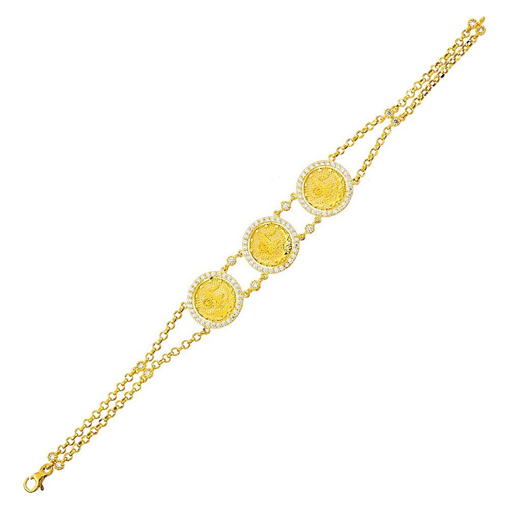 Tugra Bracelet Yellow Solid Gold 14K Resat