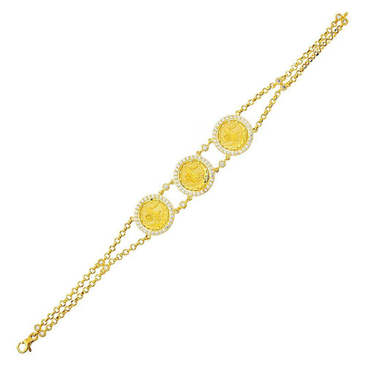 Tugra Bracelet Yellow Solid Gold 14K Resat