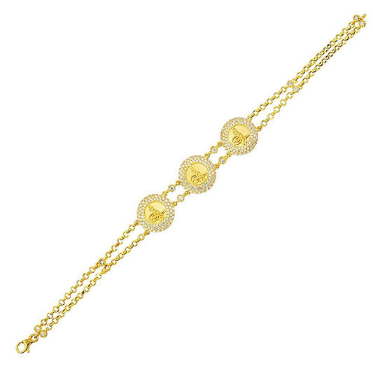 Tugra Bracelet Yellow Solid Gold 14K Round