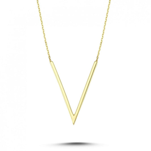 Triangle 14K Solid Gold Necklace