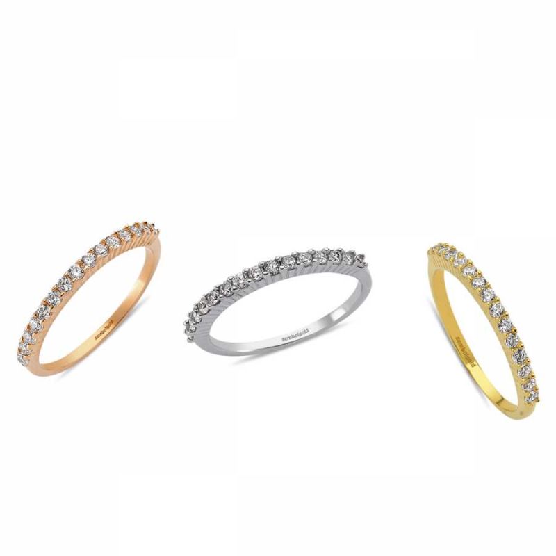 Half Turn Solid Gold Ring Model (Rose-White-Yellow)