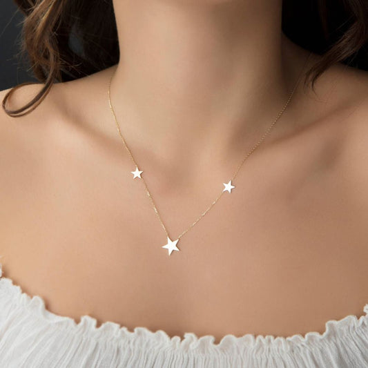 Star Solid Gold Necklace