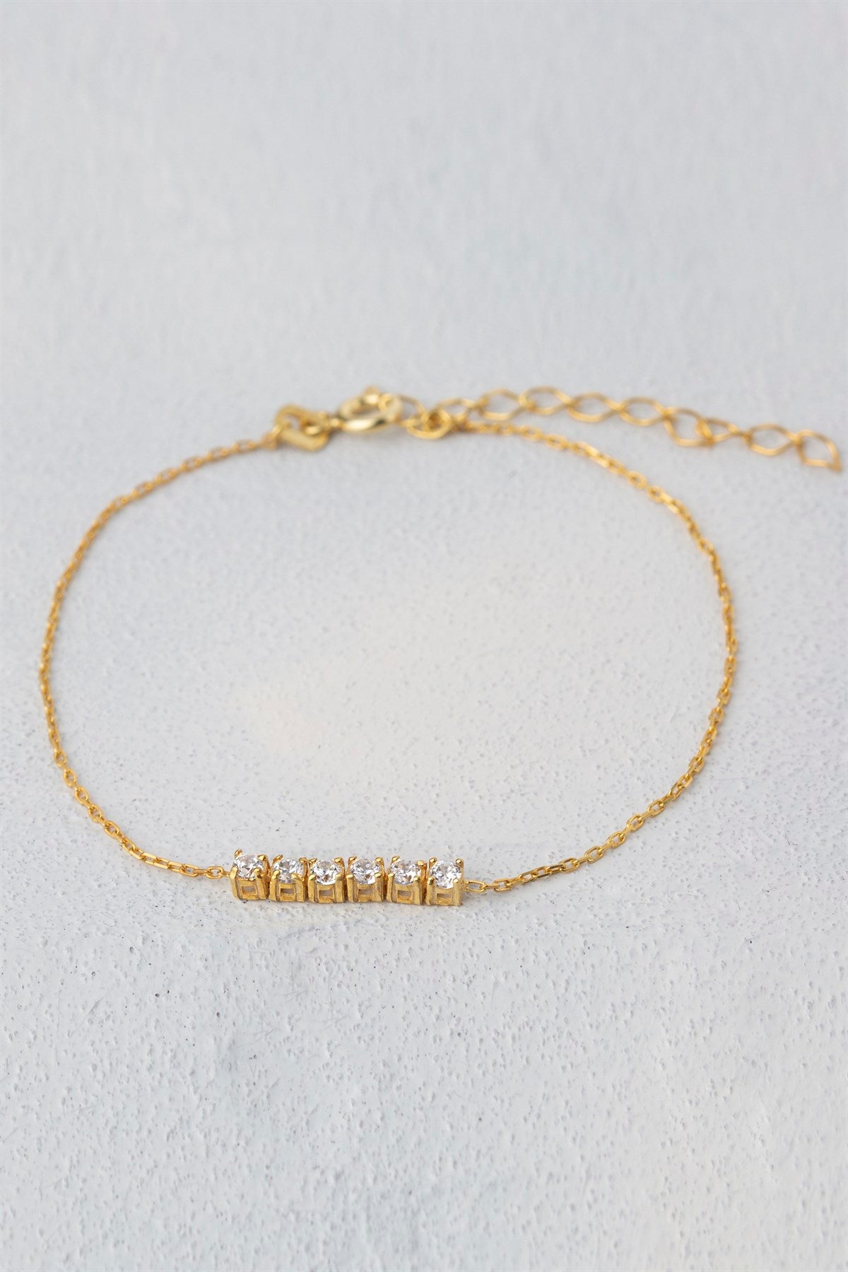 Silver White Gemstone Bracelet