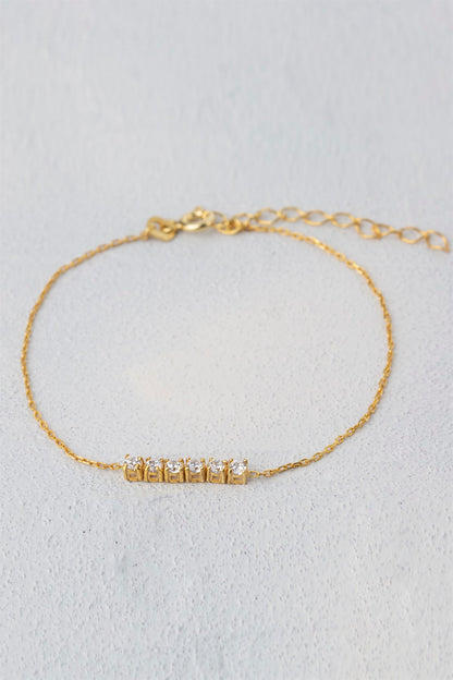 Silver White Gemstone Bracelet