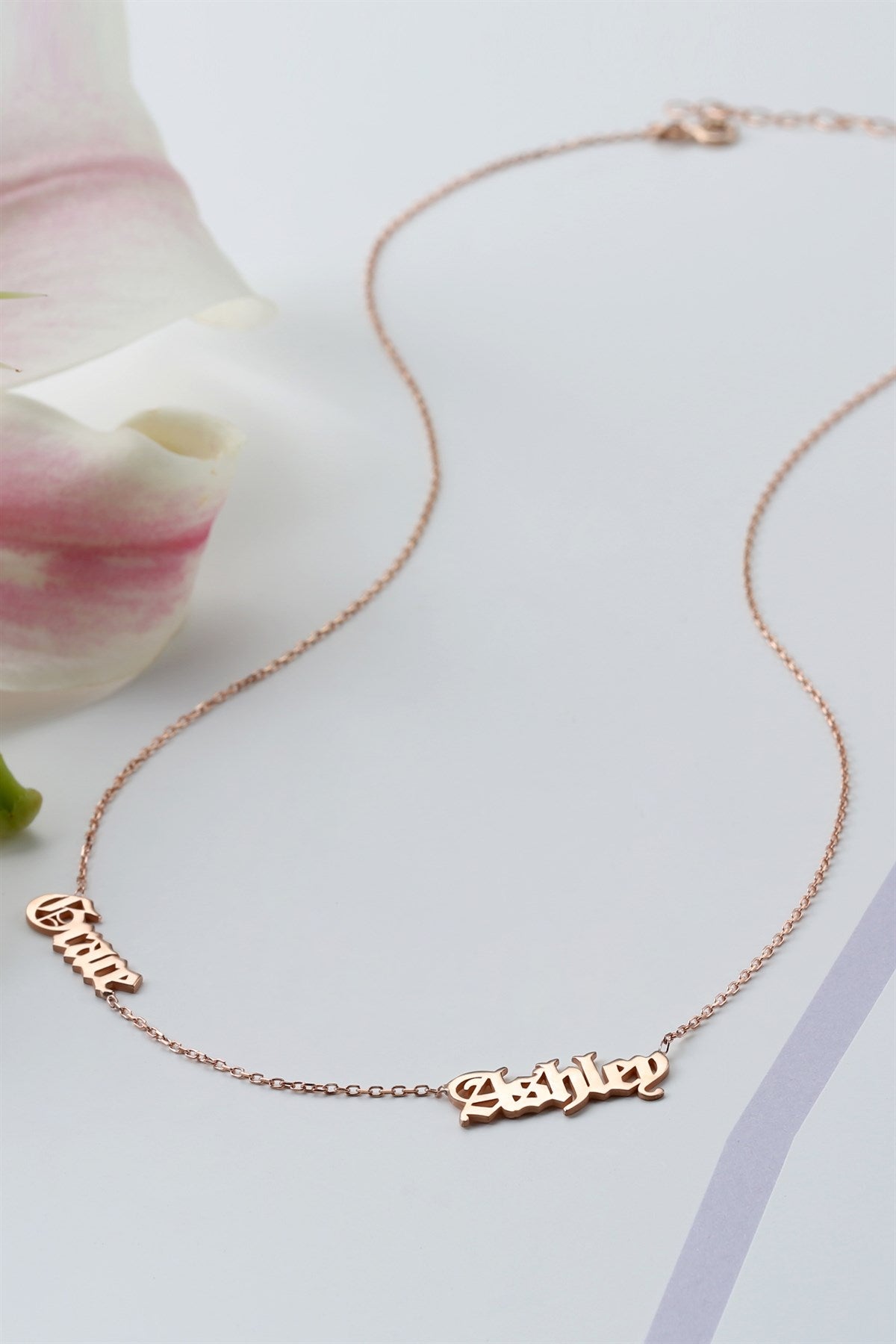 Silver Double Name Necklace