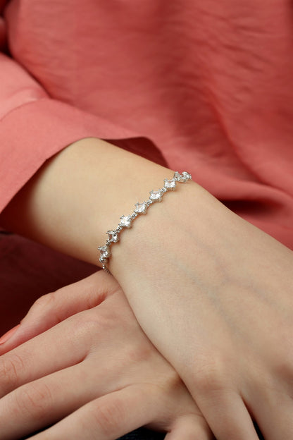 Silver Princess Gemstone Elevator Bracelet