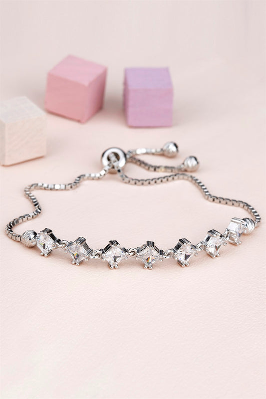 Silver Princess Gemstone Elevator Bracelet