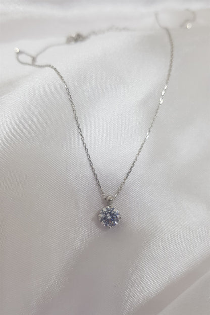 Silver Solitaire Necklace