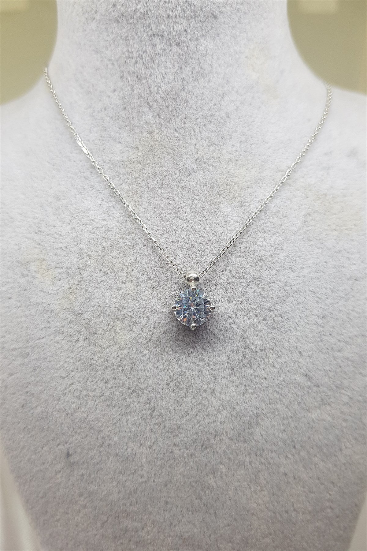Silver Solitaire Necklace