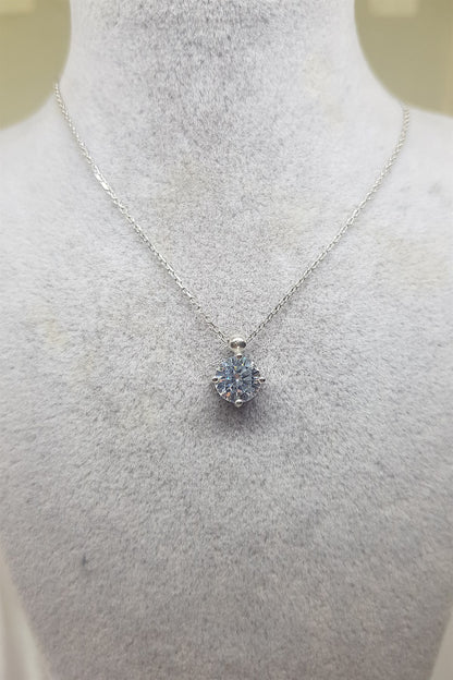 Silver Solitaire Necklace