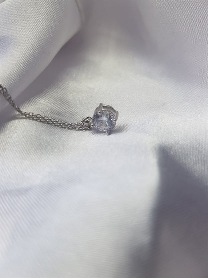 Silver Solitaire Necklace