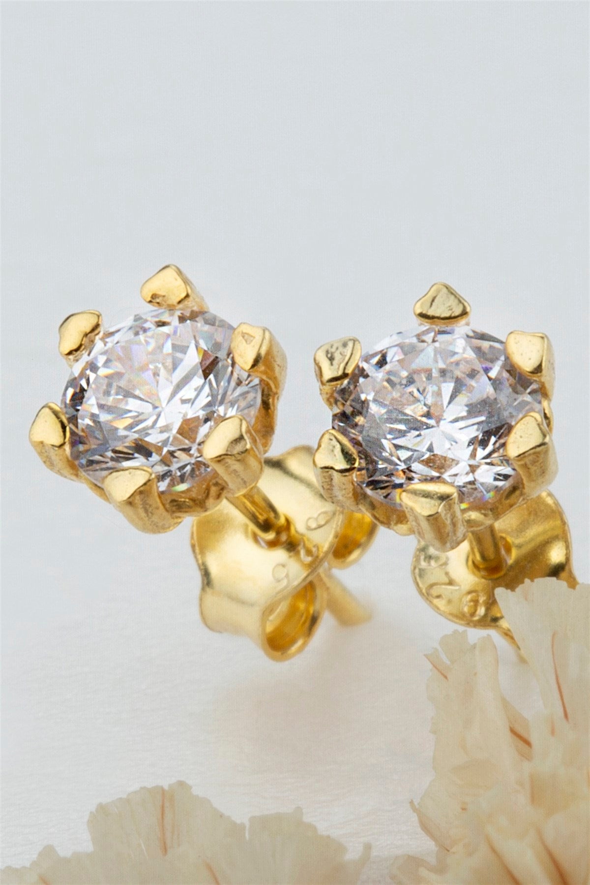 Silver Solitaire Earrings