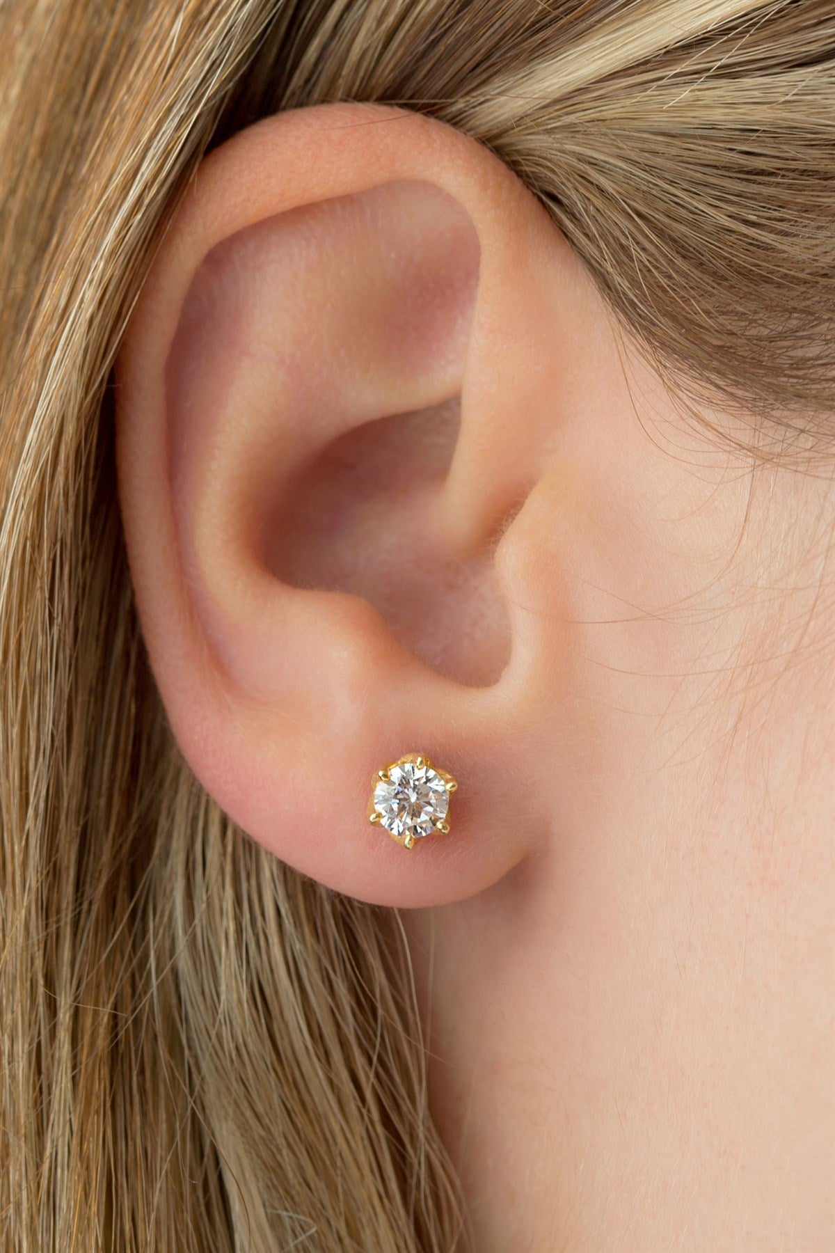 Silver Solitaire Earrings