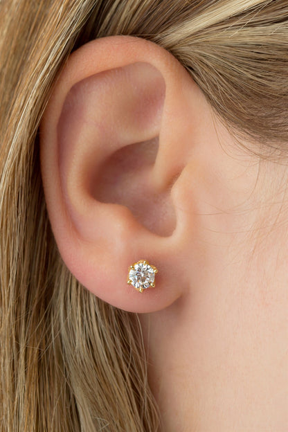 Silver Solitaire Earrings