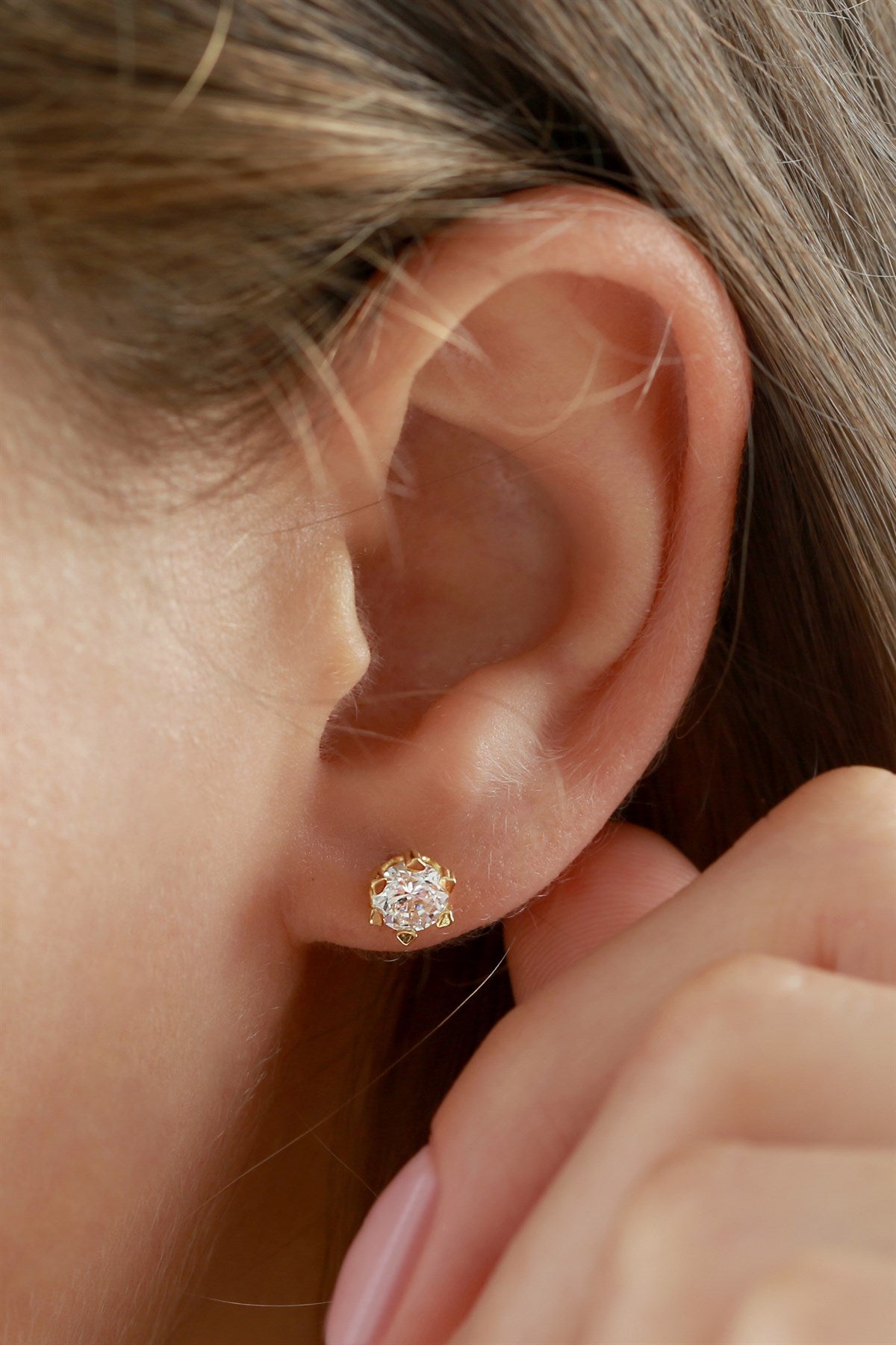 Silver Solitaire Earrings