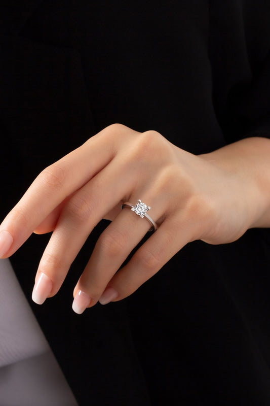 Silver Solitaire Ring