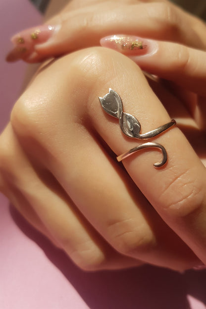 Silver Cat Ring