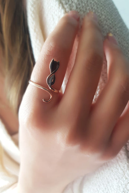 Silver Cat Ring