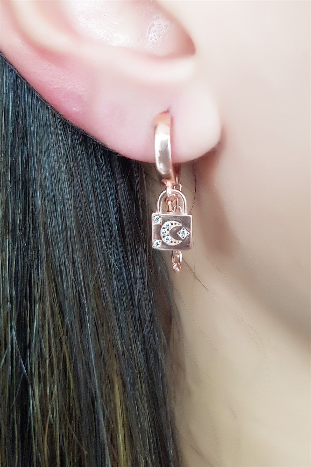 Silver Wobbly Moon Star Earrings