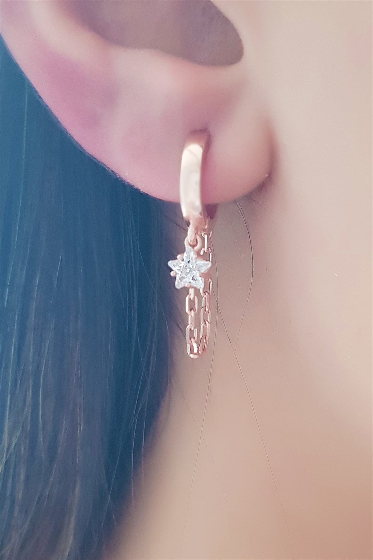 Silver Wobbly Star Earrings