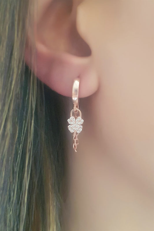 Silver Wobbly Clover Earrings
