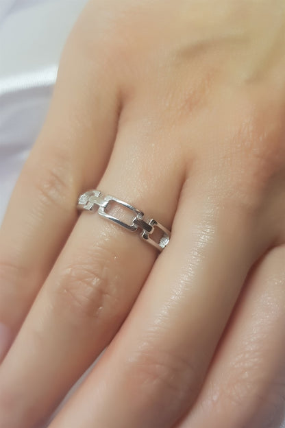 Bague chaîne en argent