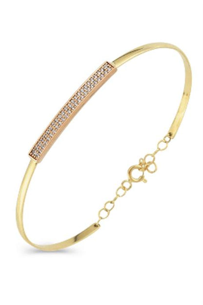 Bracelet en or massif avec six pierres précieuses | 14K (585) | 4,20 gr