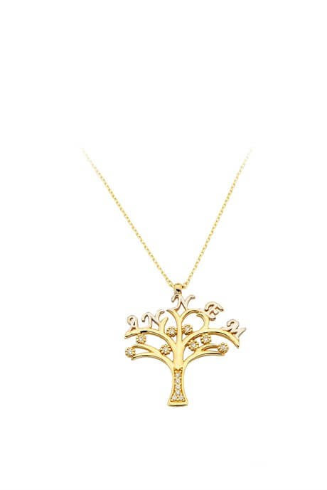 Solid Gold Mother Tree Necklace | 14K (585) | 3.40 gr