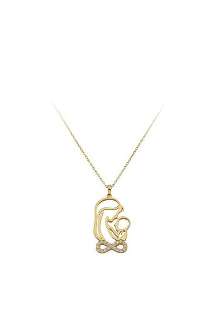 Collier mère et bébé en or massif | 14K (585) | 2,32 grammes