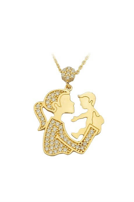Solid Gold Mother And Baby Necklace | 14K (585) | 2.66 gr