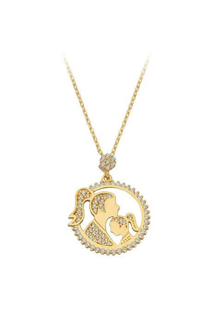 Solid Gold Mother Girl Necklace | 14K (585) | 2.80 gr