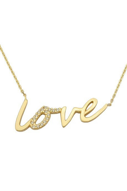 Collar de amor escrito de oro macizo | 14K (585) | 2,33 gramos