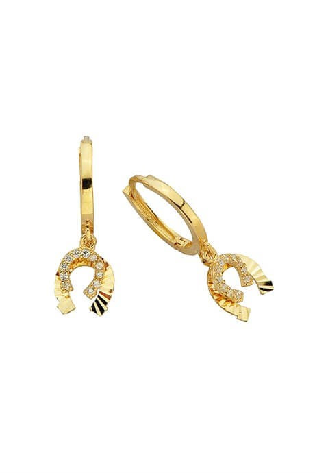 Solid Gold Horseshoe - Lucky Circle Earring | 14K (585) | 2.25 gr