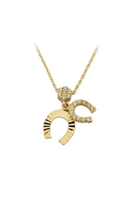 Solid Gold Horseshoe - Lucky Necklace | 14K (585) | 1.49 gr
