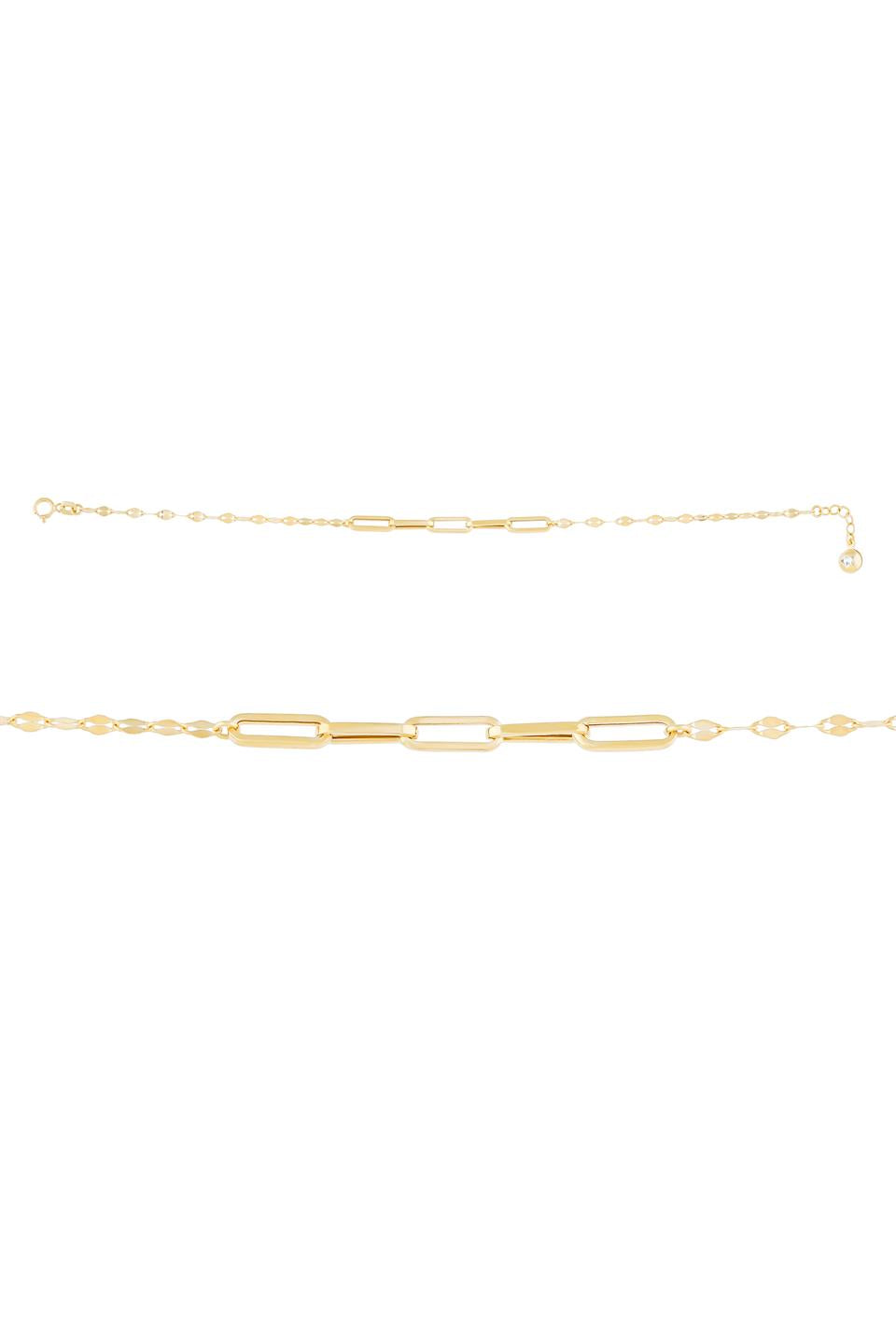 Solid Gold Paperclip Bracelet