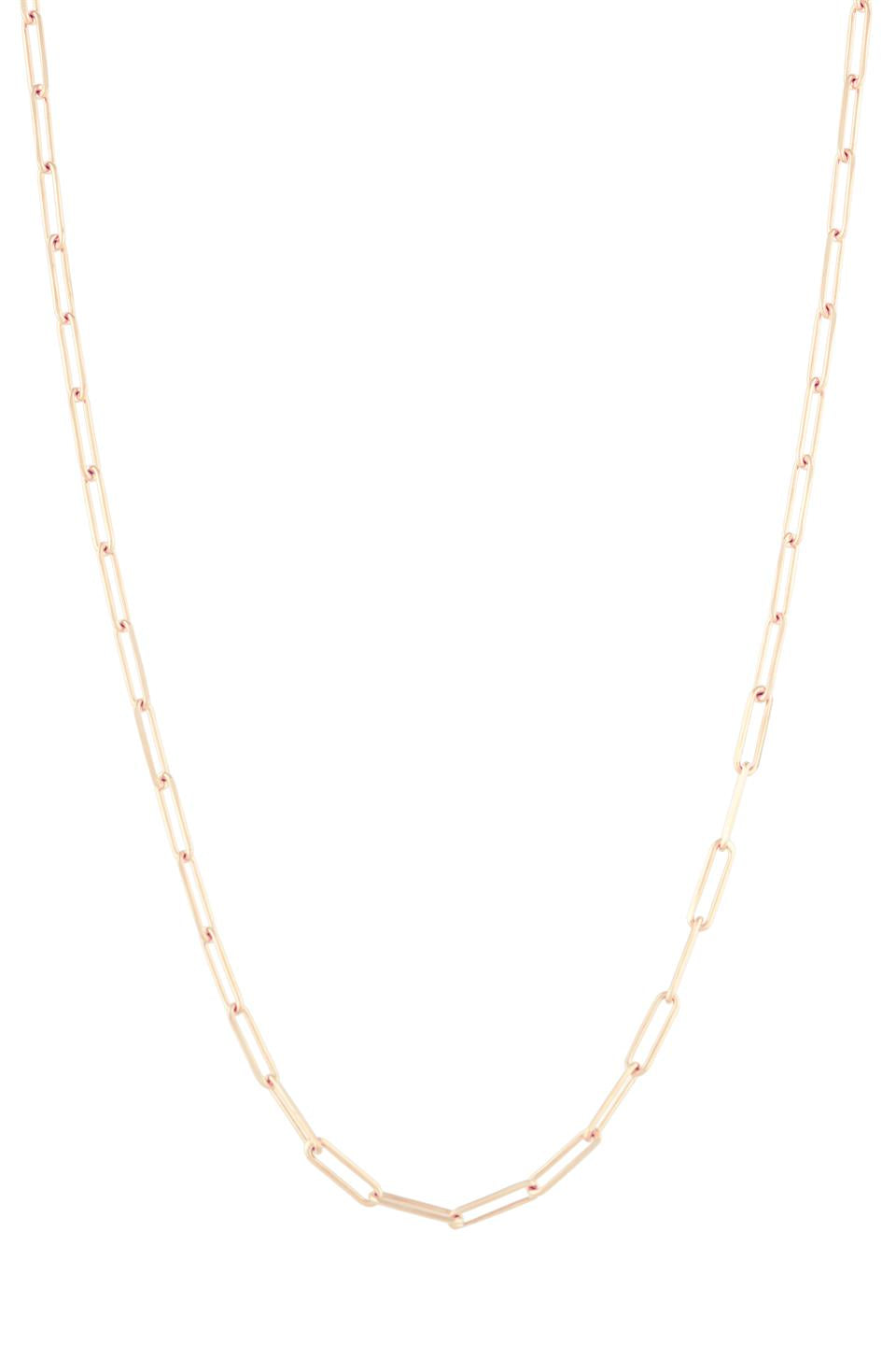 Solid Gold Paper Clip Chain Necklace