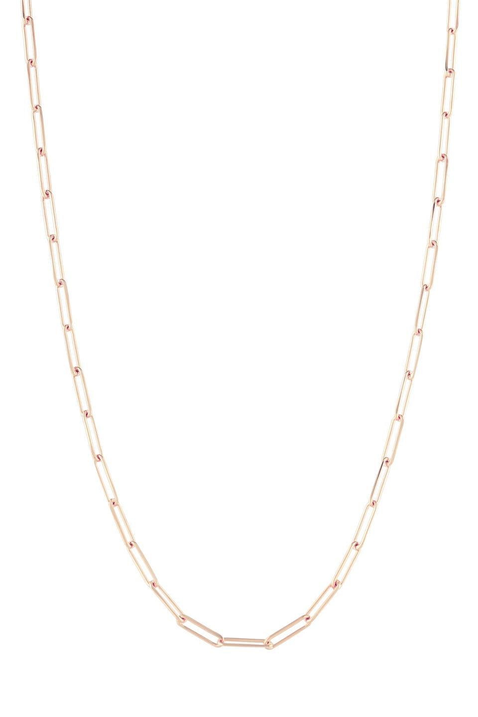 Solid Gold Paper Clip Chain Necklace