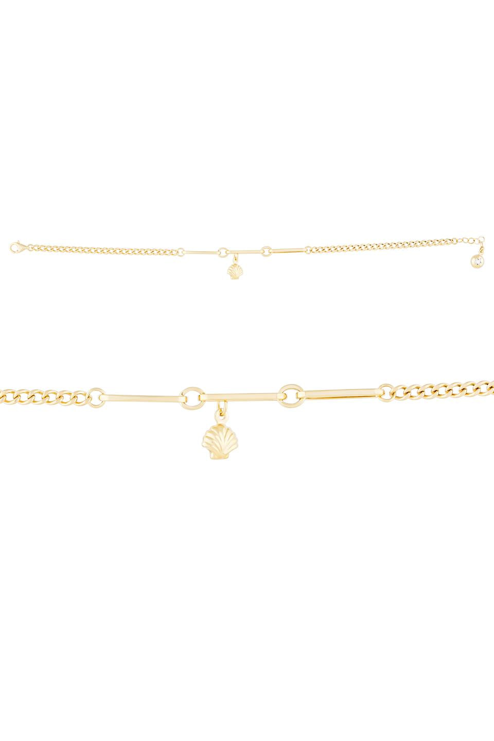 Solid Gold Paper Clip Chain Sea Shell Bracelet