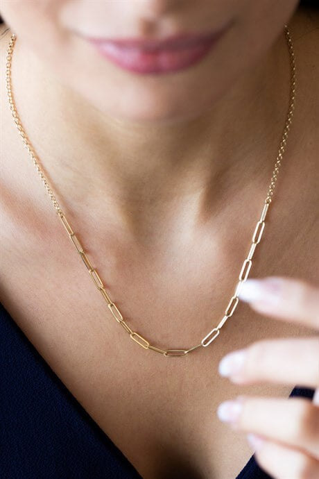 Solid Gold Draw Flat Cable Chain Necklace | 14K (585) | 2.50 gr
