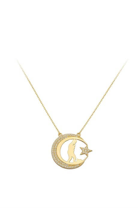 Collier Ataturk Moon Star en or massif | 14K (585) | 2,63 grammes