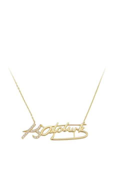 Solid Gold Ataturk Sign Necklace | 14K (585) | 2.22 gr