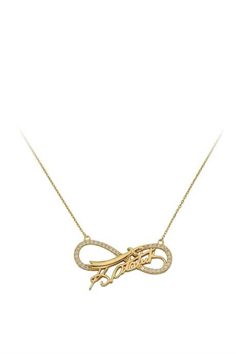 Solid Gold Ataturk Sign Infinity Necklace | 14K (585) | 2.91 gr