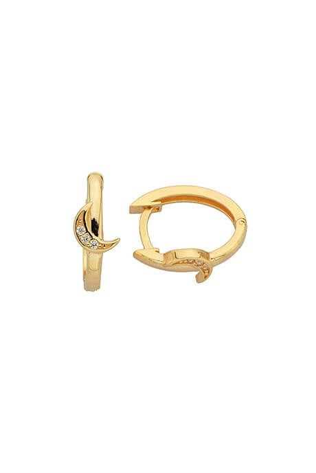 Solid Gold Moon Circle Earring | 14K (585) | 1.62 gr