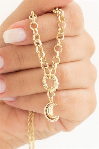 Collier lune en or massif | 14K (585) | 7,46 grammes