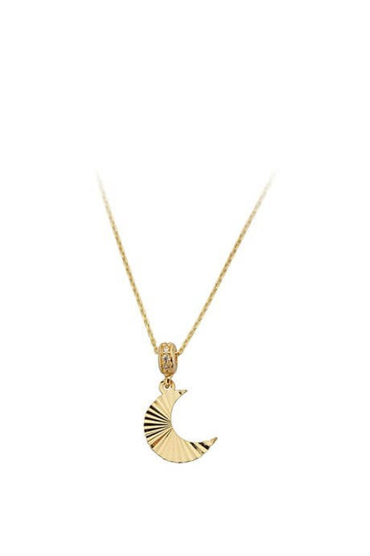 Solid Gold Moon Necklace | 14K (585) | 1.90 gr