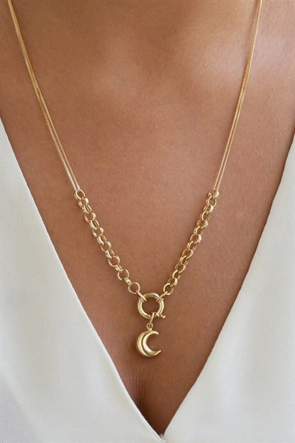 Collier lune en or massif | 14K (585) | 7,46 grammes