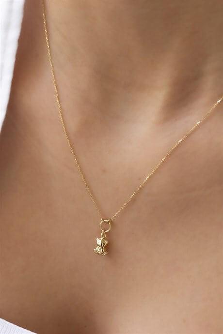 Solid Gold Bear Necklace | 14K (585) | 1.56 gr